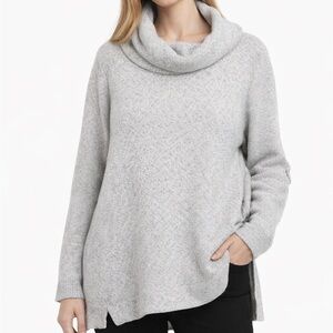 LOFT Light Gray Cowl Neck Sweater